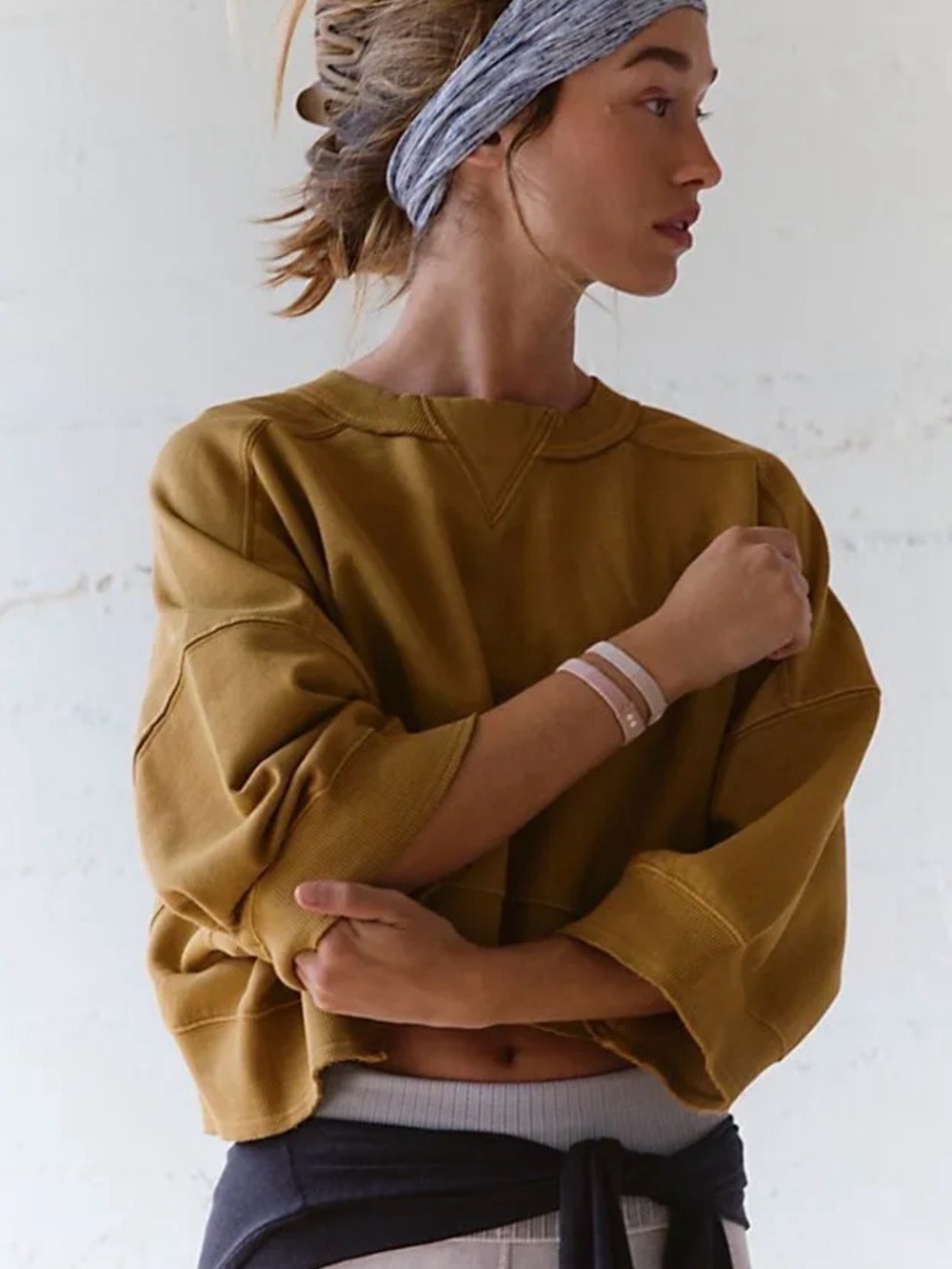 Free People Movement Intercept Short Sleeve Pullover in Dried Palm, NWT - Picture 1 of 6